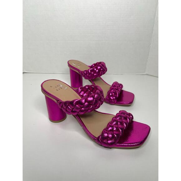 A New Day Women's Braided Heels Metallic Pink Size 6.5 - Picture 4 of 7